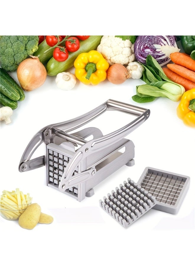 آي هوم شوب مجموعة واحدة من قطاعة البطاطس المقلية الاحترافية المصنوعة من الفولاذ المقاوم للصدأ، قطاعة خضراوات يدوية شديدة التحمل مع واقي شفرة أمان، قطاعة فواكه، مناسبة للبطاطس والجزر والخيار والبصل، قطاعة خضراوات، قطاعة بطاطس مقلية، قطاعة بطاطس، قطاعة بصل، أداة حجب الطعام، أداة مطبخ متينة للاستخدام في المنزل والمطعم - Image 1