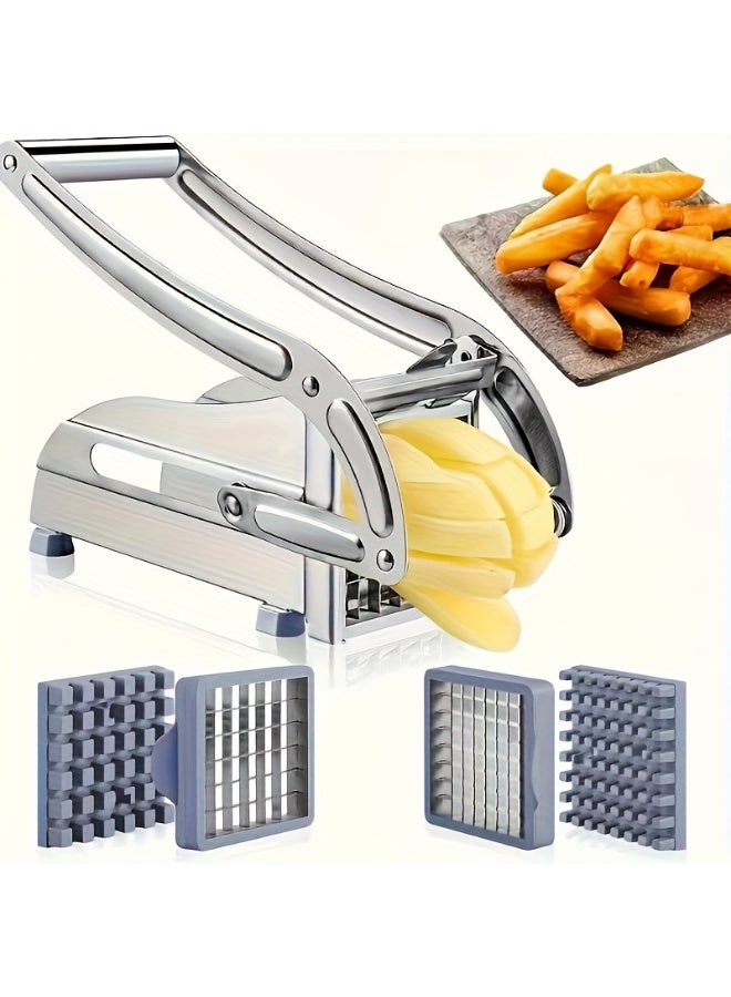 آي هوم شوب مجموعة واحدة من قطاعة البطاطس المقلية الاحترافية المصنوعة من الفولاذ المقاوم للصدأ، قطاعة خضراوات يدوية شديدة التحمل مع واقي شفرة أمان، قطاعة فواكه، مناسبة للبطاطس والجزر والخيار والبصل، قطاعة خضراوات، قطاعة بطاطس مقلية، قطاعة بطاطس، قطاعة بصل، أداة حجب الطعام، أداة مطبخ متينة للاستخدام في المنزل والمطعم - Image 3