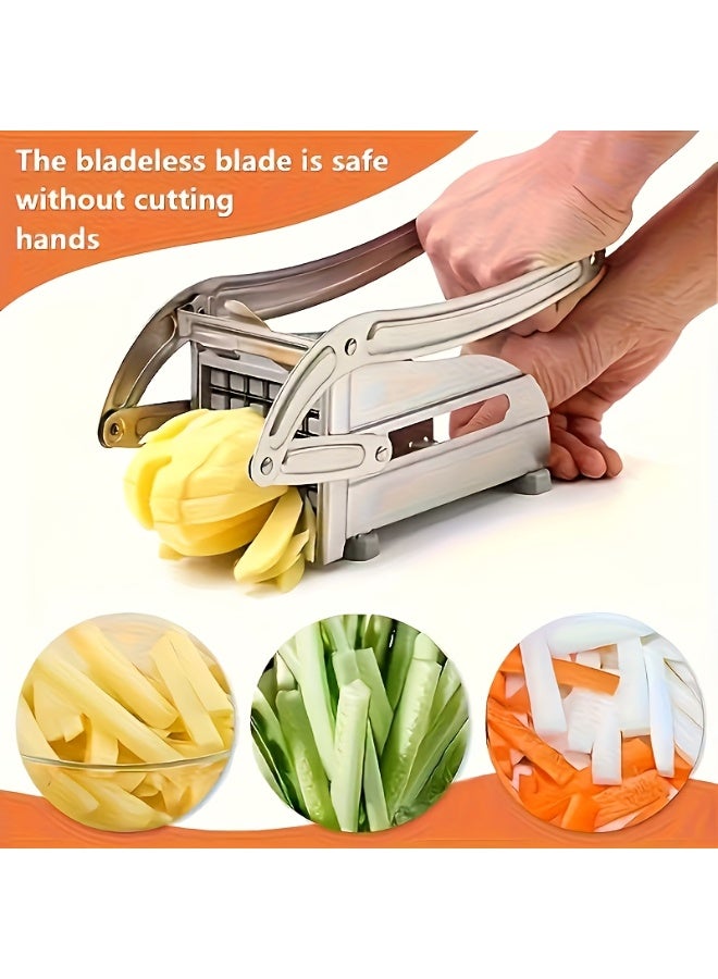 آي هوم شوب مجموعة واحدة من قطاعة البطاطس المقلية الاحترافية المصنوعة من الفولاذ المقاوم للصدأ، قطاعة خضراوات يدوية شديدة التحمل مع واقي شفرة أمان، قطاعة فواكه، مناسبة للبطاطس والجزر والخيار والبصل، قطاعة خضراوات، قطاعة بطاطس مقلية، قطاعة بطاطس، قطاعة بصل، أداة حجب الطعام، أداة مطبخ متينة للاستخدام في المنزل والمطعم - Image 5