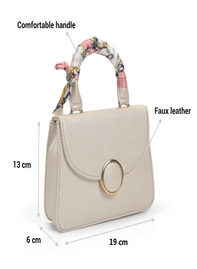 Mochi Women Beige Formal PU Soft Body Lock closure Solid Sling Bag with 1 Pocket and 1 compartments(66-853) - Image 3