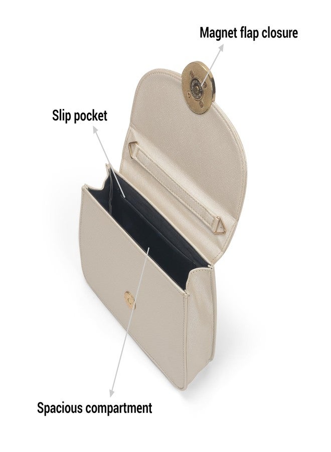 Mochi Women Beige Formal PU Soft Body Lock closure Solid Sling Bag with 1 Pocket and 1 compartments(66-853) - Image 5