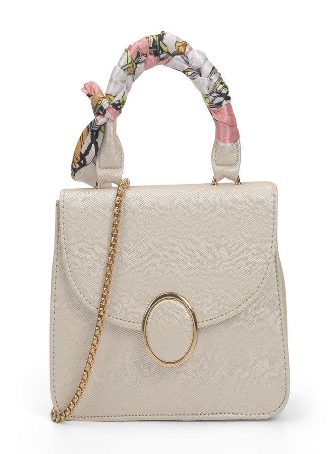 Mochi Women Beige Formal PU Soft Body Lock closure Solid Sling Bag with 1 Pocket and 1 compartments(66-853) - Image 1