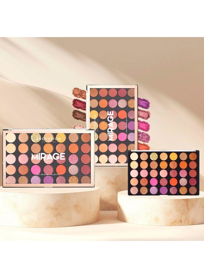 Profusion Cosmetics لوحة ظلال العيون ميراچ 35 لون، مسحوق فائق الصبغة بألوان زاهية ومشرقة لمظهر عيون مذهل مع مكياج احترافي ناعم وصديق للبشرة وطويل الأمد للنساء - Image 3