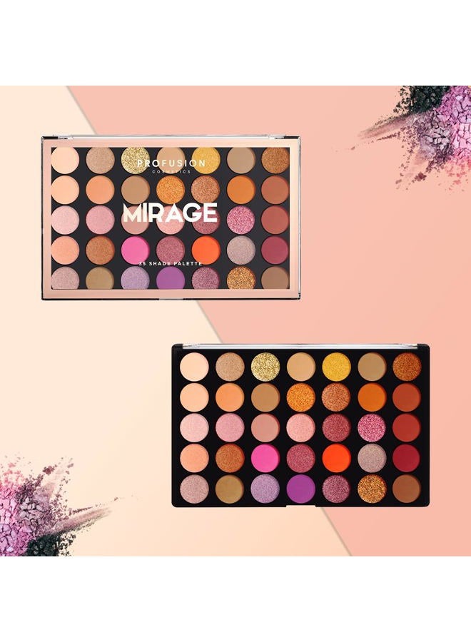 Profusion Cosmetics لوحة ظلال العيون ميراچ 35 لون، مسحوق فائق الصبغة بألوان زاهية ومشرقة لمظهر عيون مذهل مع مكياج احترافي ناعم وصديق للبشرة وطويل الأمد للنساء - Image 4