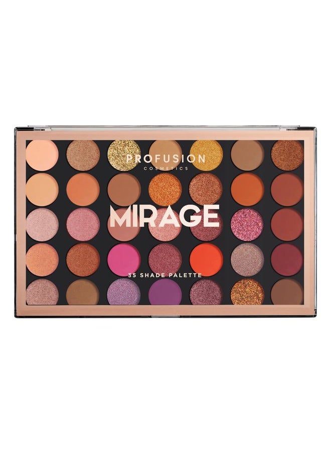 Profusion Cosmetics لوحة ظلال العيون ميراچ 35 لون، مسحوق فائق الصبغة بألوان زاهية ومشرقة لمظهر عيون مذهل مع مكياج احترافي ناعم وصديق للبشرة وطويل الأمد للنساء - Image 1