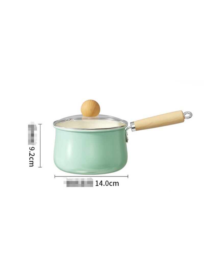 Ceramic Handle Milk Pot with Heat-Resistant Hanging Handle and Thickened Glass Lid,Healthy Nonstick Coating Dishwasher Safe Butter Warmer Milk Boiling Melting Pot,Multipurpose Use Sauce Pan Cooking Pan Coffee Warmer Coffee Pot Teapot - Image 5