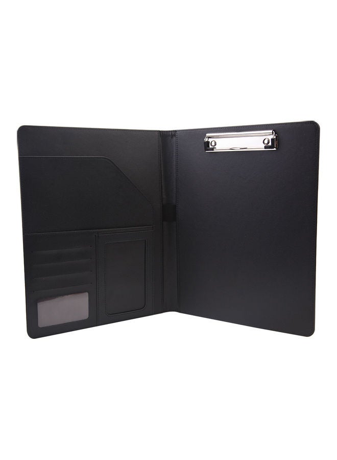 PU Leather A4 File Folder Black - Image 2