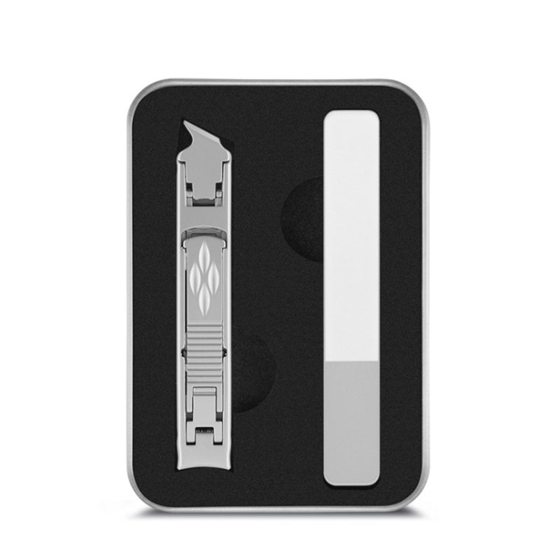 Double Head Nail Clipper Fingernail Toenail Clippers for Thick Nails with Catcher Thick Nails Stainless Steel Wide Jaw Opening Toenail Splash-Proof Ergonomic Curve Fingernail Trimmer - Image 1