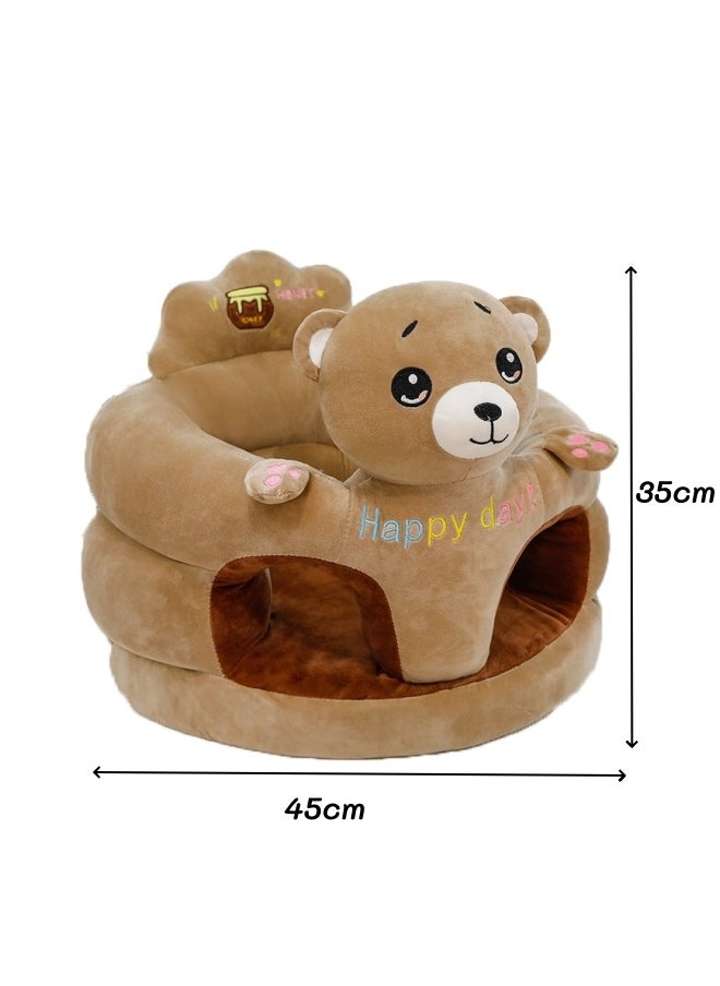 oldlaiben Baby Sitting Support Seat Sofa, Cartoon Cute Plush Baby Seat, Infant Learning Seat, Portable Baby Comfortable Floor Seat, Perfect Toddler Gift To Learn To Sit（Bear）  - Image 2