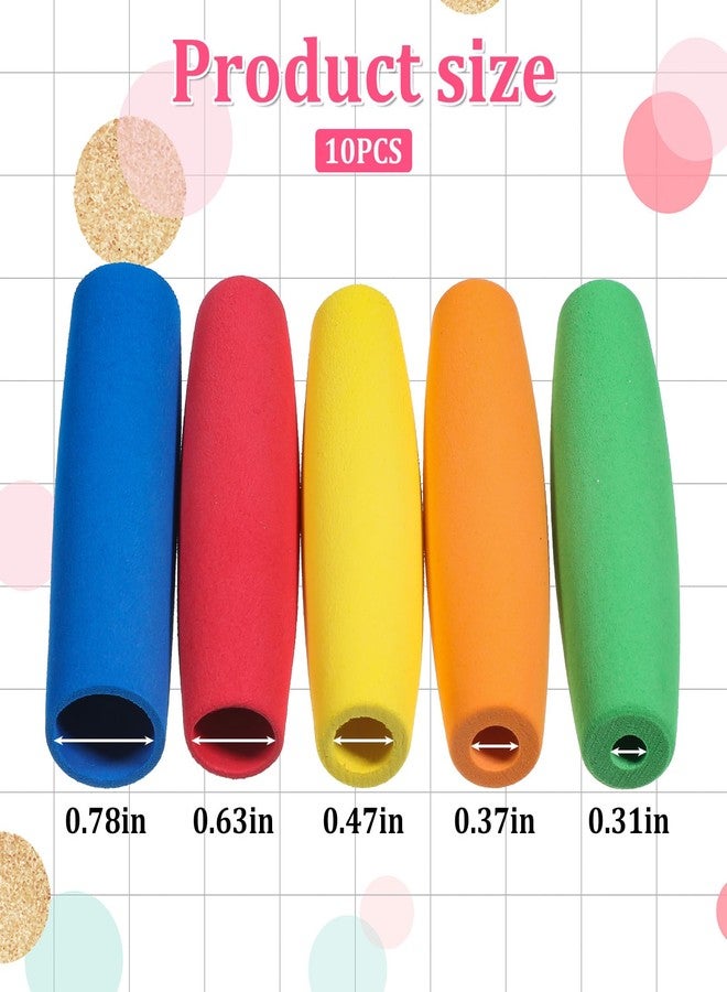 Qulkws 10 Pcs Foam Grip Tubing, No-Cut Foam Tubes Grips, Adaptive Utensil Cutlery Padding Grip Handle, Comfort Grips for Elderly, Tools, Multicolor - Image 5