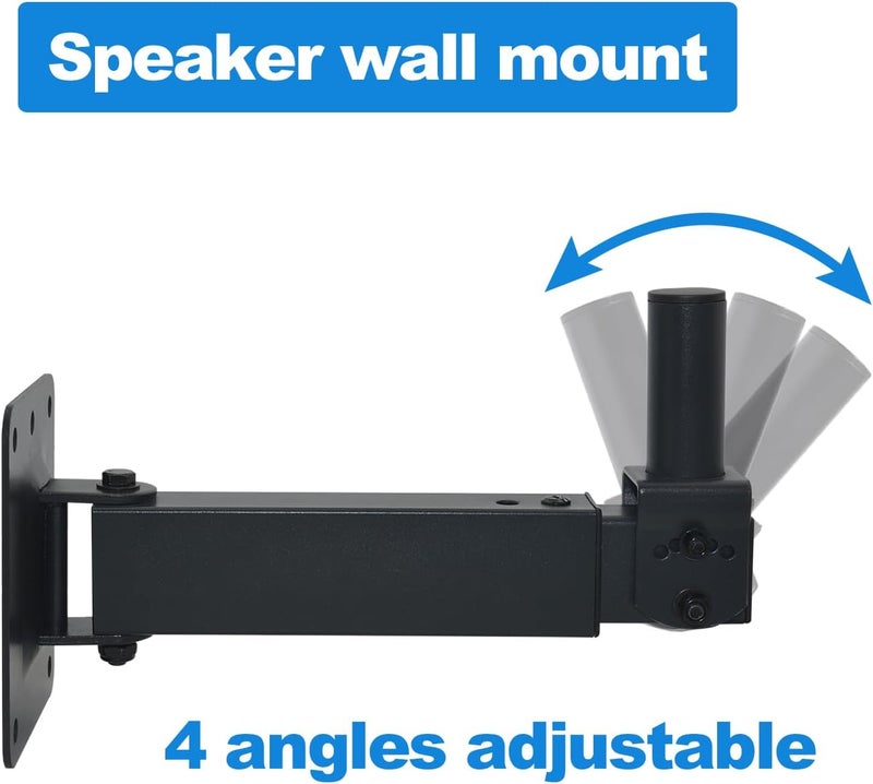 Howonder Heavy Duty Speaker Wall Mount,Adjustable Tilt & Swivel Wall Mount Brackets for Professional Audio PA Speakers,Hold up to 100lbs HD-329 (2 Packs Black) - Image 2