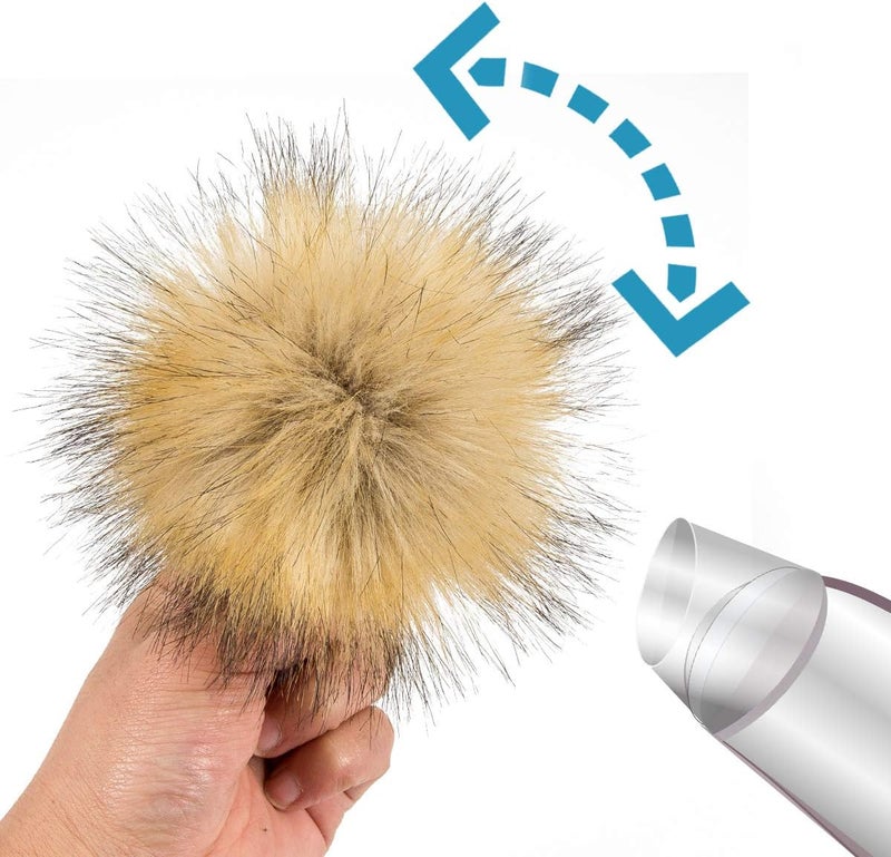 Homtable 12 Pieces Faux Fur Pom Pom Balls Fur Fluffy with Elastic Loop for Hats Shoes Scarves Gloves Scarves Bag Key Chain Charms Accessories (Faux Mink Fur Color) - Image 3