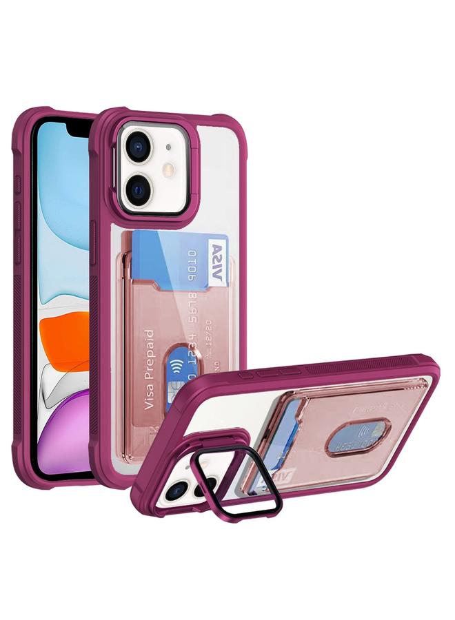 اس-توب جراب لهاتف iPhone 11 مزود بحامل بطاقات من مادة TPU الأكريليك الهجينة - Image 1