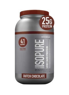 Isopure Low Carb Whey Protein Isolate Powder with Vitamin C & Zinc for Immune Support, 25g Protein, & Keto Friendly - Dutch Chocolate, 3 Lbs, 41 Servings (1.36 KG)  - Image 1