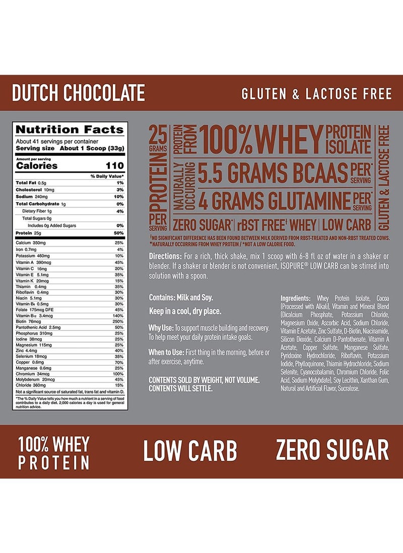 Low Carb Whey Protein Isolate Powder with Vitamin C & Zinc for Immune Support, 25g Protein, & Keto Friendly - Dutch Chocolate, 3 Lbs, 41 Servings (1.36 KG) - pzsku/Z87B065FB59E20799B6D9Z/45/_/1666166114/8c4e573c-d1a3-43c9-940d-6ff50e04c7fb