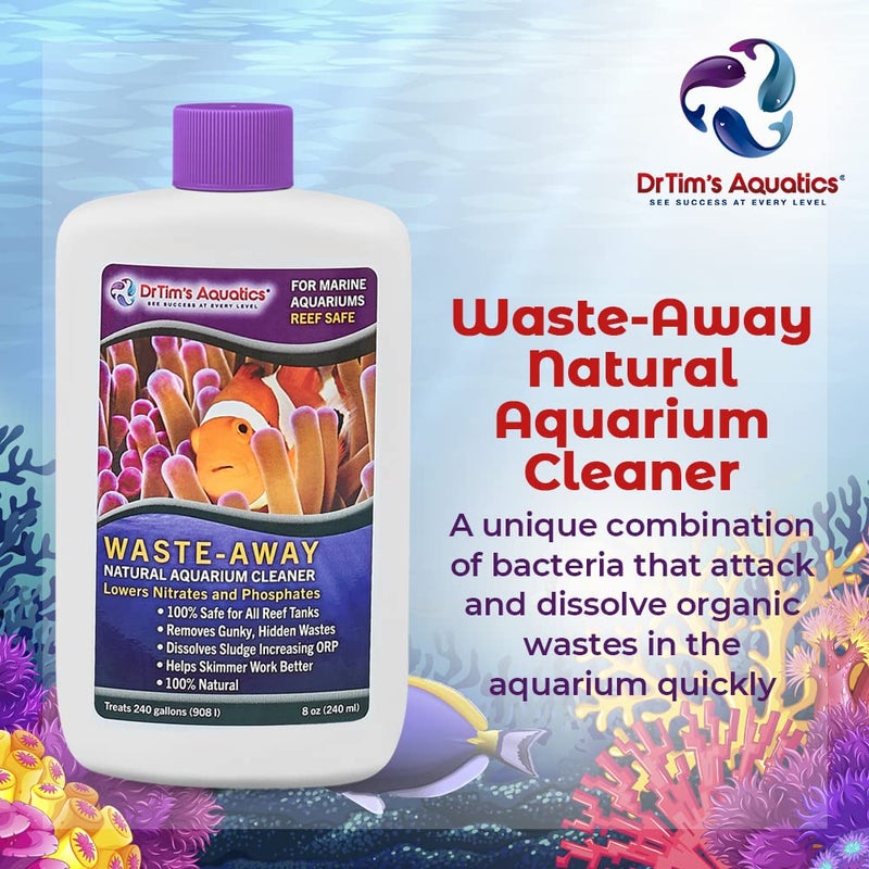 DrTim's Aquatics DrTim’s Aquatics Reef Waste-Away – Natural Fish Tank & Aquarium Waste Management Solution for Dissolving & Cleaning Organic Sludge & Waste - 16 oz. - Treats 480 gal. - Image 2