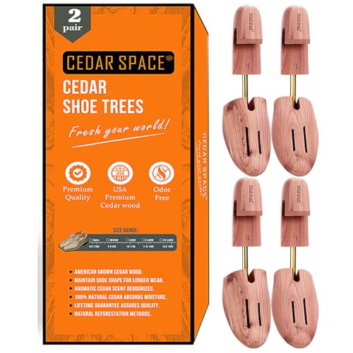 Cedar Space Wooden Shoe Stretcher Tree, 6.5-14 Sizes Cedar Wood Shoe Trees,2/4PC Shoe Stretcher for Men, Sneakers,Boots - Image 1