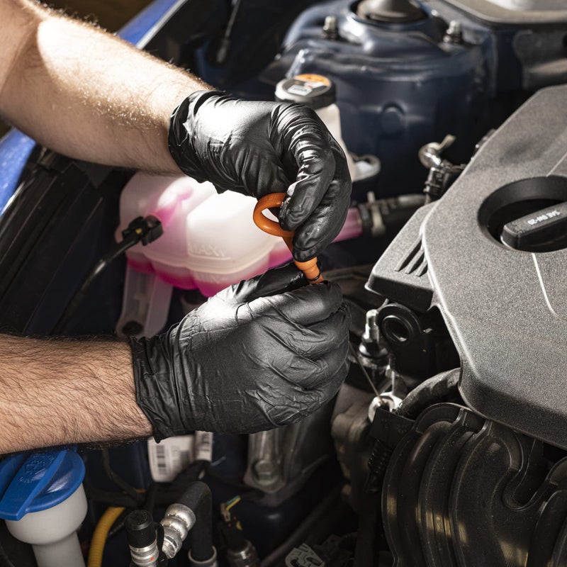 Comfy Package Black Nitrile Gloves [100 Count] 6 Mil, HEAVY DUTY Disposable Gloves for Food Prep, Cooking, Tattoo, Cleaning - Latex-Free, Powder-Free, Textured Fingertips - Medium - Image 5