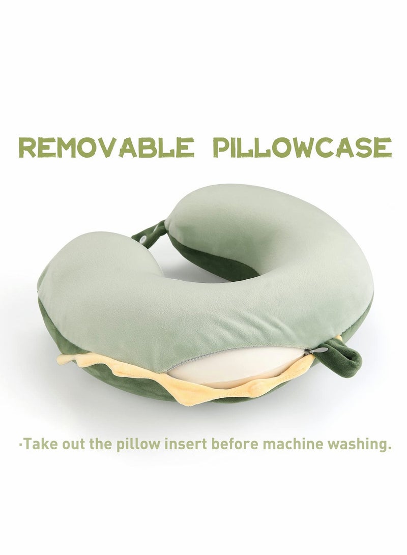 وسادة رقبة للسفر مصنوعة من الذاكرة بتصميم ديناصور ملحقات وسادة السفر للطائرة، تدعم الرقبة والذقن وتمنع الرأس من السقوط للأمام، قابلة للغسل - Image 2