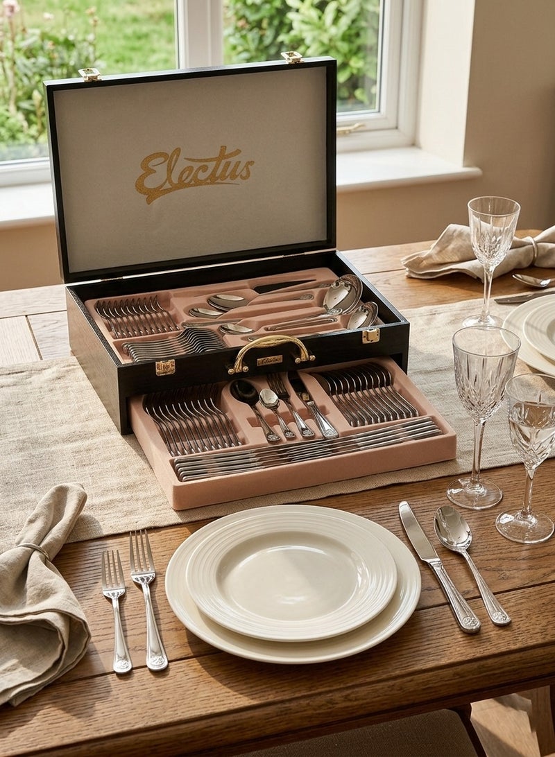 Electus 72-Piece Stainless Steel Cutlery Set Silver, Service for 12 - Image 2