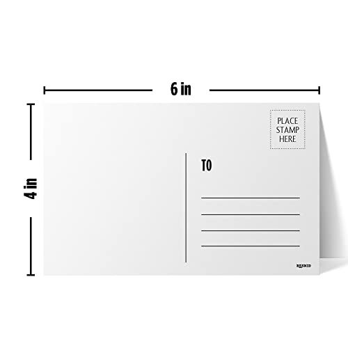 Reskid Blank Postcards for Mailing. 500 White 4x6 Blank Post Cards, Blank Mailable Postcards Set. Make Your Own Printable Postcards. 14pt Postcard Paper Cardstock, Bulk Post Card (4x6, 500, Pack) - Image 4