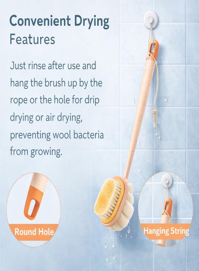 ANTIL'S 2-in-1 Body Bath Brush with Soft Bristles & Loofah | Long Handle Back Scrubber & Massage Brush for Exfoliating, Deep Cleansing & Smooth Glowing Skin | Shower Bath Brush for Men & Women - Image 4