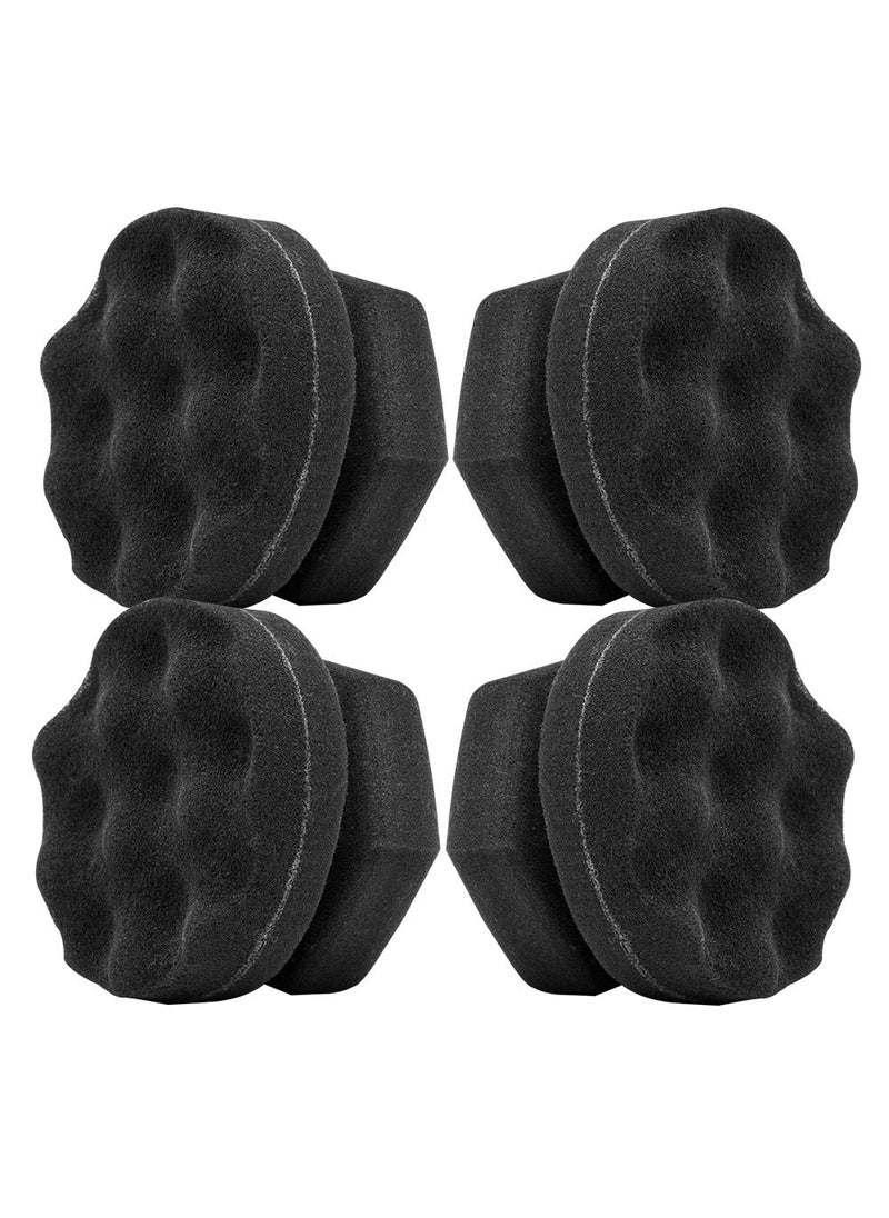 Ebely Tire Dressing Shine Applicator 4 Pack Round Grip Deeper Tire Brush Tire Dressing Applicator Pad Wave Design to Reach Trim Makes Detailing Tires Easier  DurableWashableand Reusable 