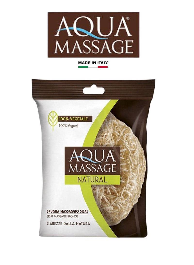 Aqua Massage Natural Sisal Massage Sponge – Soft, Refreshing, Medium Feel, Prevents Skin Ulcers, Italian Craftsmanship