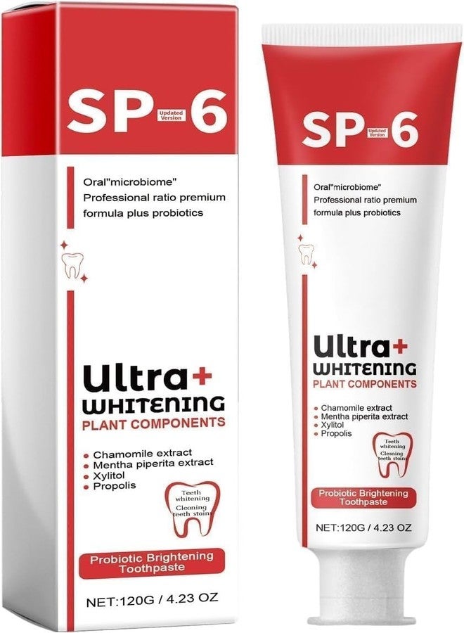 New Sp-6 Toothpaste, Brightening & Stain Removing sp-6 probiotic whitening toothpaste, Teeth Whitener Toothpaste, Natural Tooth Whitener (1Pcs) - Image 1
