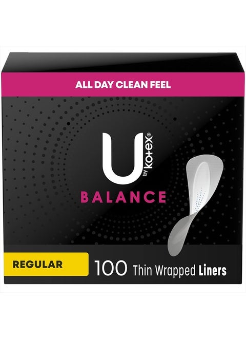 Balance Daily Wrapped Panty Liners, Light Absorbency, Regular Length, 100 Count (Packaging May Vary)