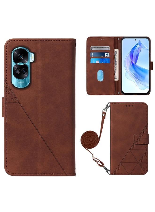 erorex Case For Honor 90 Lite Crossbody 3D Embossed Flip Leather Phone Case - Image 1