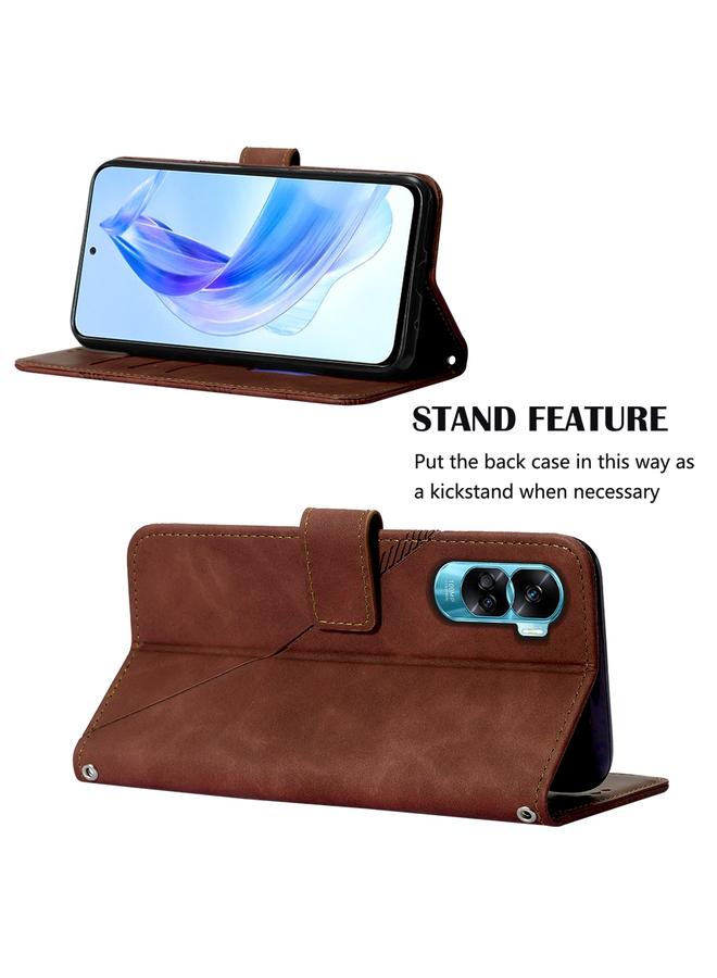 erorex Case For Honor 90 Lite Crossbody 3D Embossed Flip Leather Phone Case - Image 5