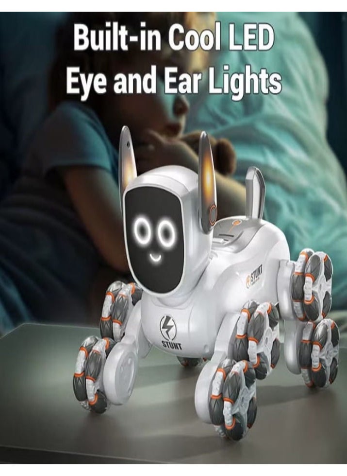 8 Wheels 2.4GHz Remote Control Robot Dog, Smart Stunt Performance Designer Dog with Music and Light Effects, 360 Degree Rotating Robot Toy, Suitable Gift for Boys and Girls  - Image 4