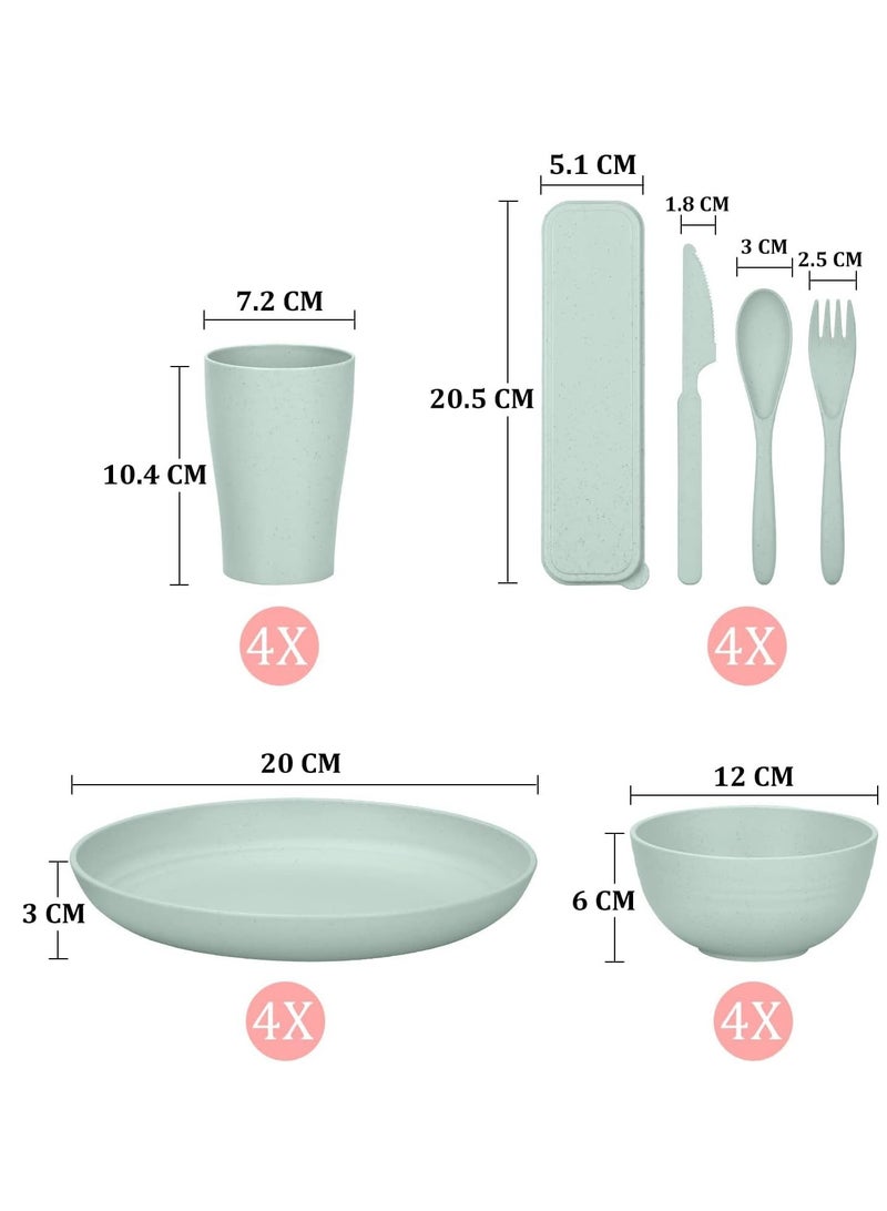 Barakah 28-Piece Unbreakable Plastic Dinnerware Set - Lightweight, Colorful, and Durable Dining Set for Camping, Picnics, and More - Image 2