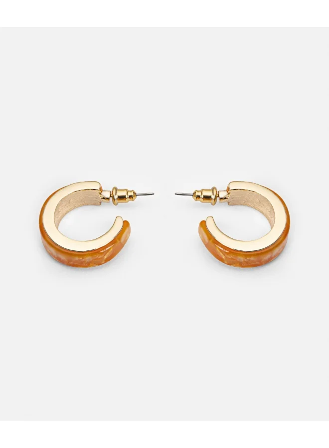 Ipekyol Contrast Acrylic Hoop Earrings