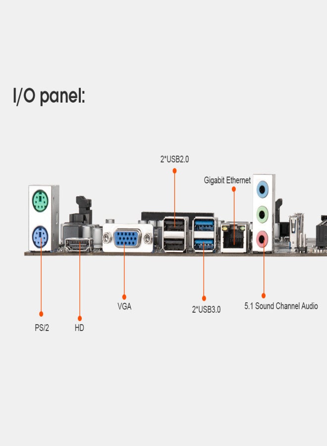تدعم اللوحة الأم BTC-B250S معالجات Intel Core/Pentium/Celeron من الجيل السادس/السابع/الثامن بمقبس LGA1151، وتحتوي على منفذ VGA مدمج ومنفذ قرص صلب، بالإضافة إلى منفذ PCI-E 16X واحد و11 منفذ USB 3.0. - Image 5