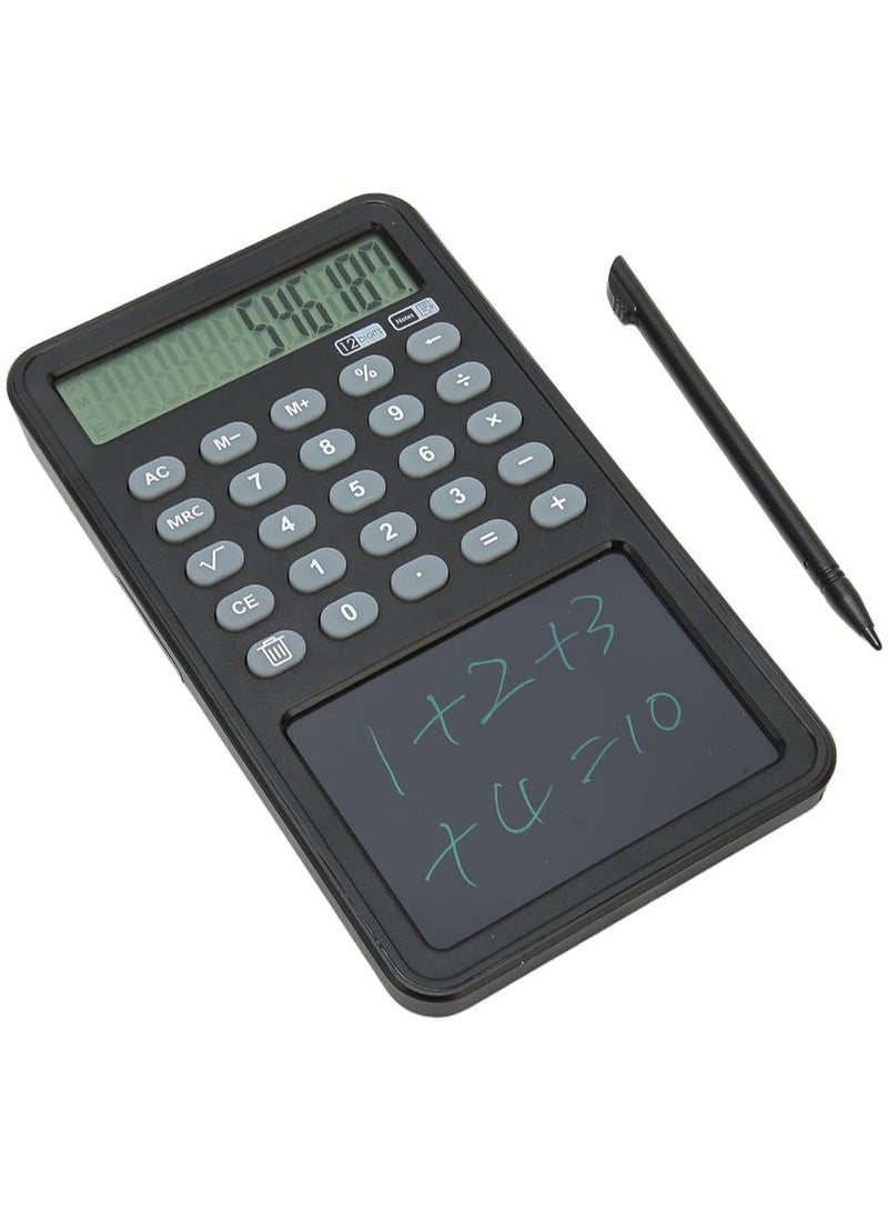 12-Digit Display Handheld Basic Scientific Calculators for Home Office School Business Electronic Board Drawing/Memo Pads, Pocket Calculators with LCD Writing Tablet - Image 1