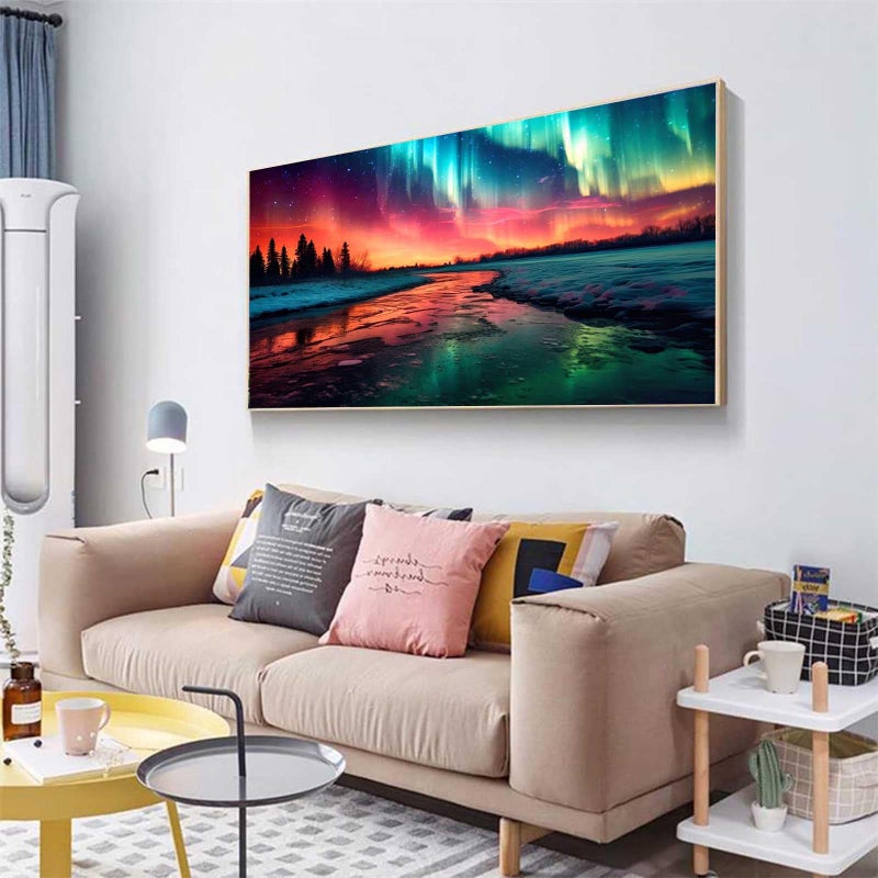OFRKE Diamond Painting Kits for Adults,Large Aurora Diamond Art Painting for Beginners, Diamond Round 5D Full Drill Paint with Diamonds Pictures Gem Art Painting Kits DIY Crafts Kits 28X16in - Image 5