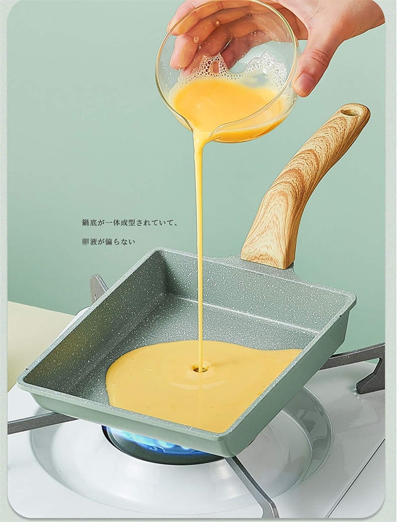 MIHUNTER Japanese Omelette Pan Nonstick Tamagoyaki Egg Pan,Retangle Small Frying Pan,with Silicone Spatula & Brush,Non-Stick Coating (PFOA Free) - 20 x 15cm - Image 5