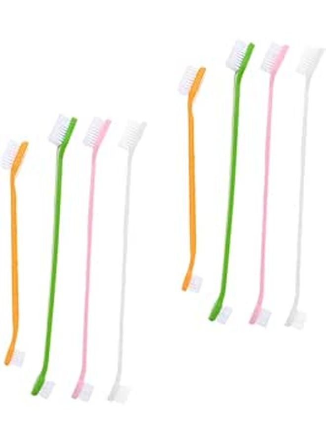 8Pcs Dog Toothbrush Set Dual Head For Oral Care With Non Slip Handle - Image 1
