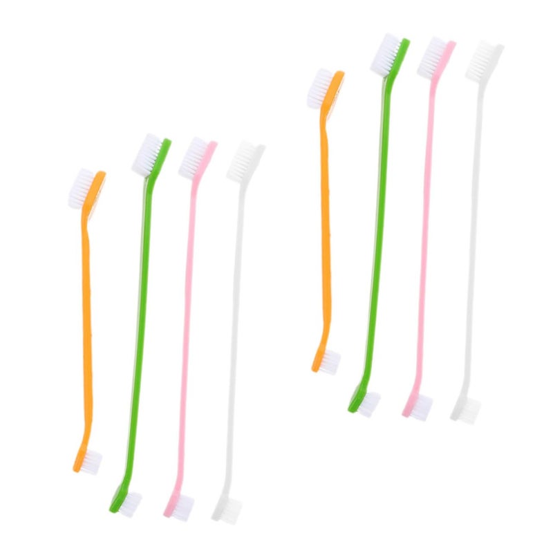 8Pcs Dog Toothbrush Set Dual Head For Oral Care With Non Slip Handle - Image 2