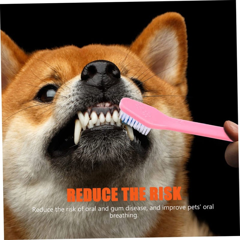 8Pcs Dog Toothbrush Set Dual Head For Oral Care With Non Slip Handle - Image 5