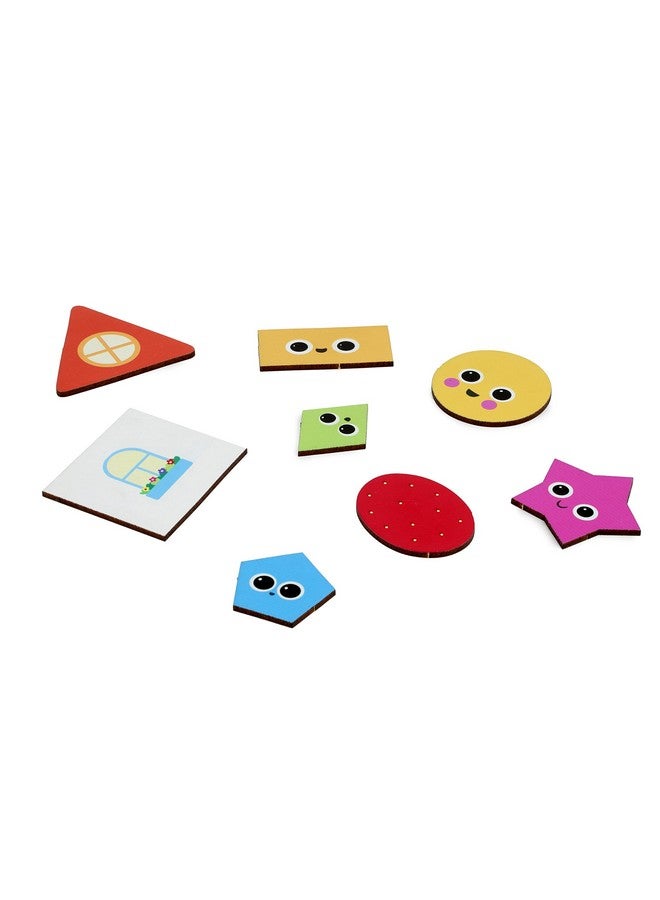 Fiddlys Fiddly's Wooden Learning Educational Puzzle 12 inch x 8 Inch Large Puzzle Toy for Kids & Children Age 4+ (Shapes) - Image 5