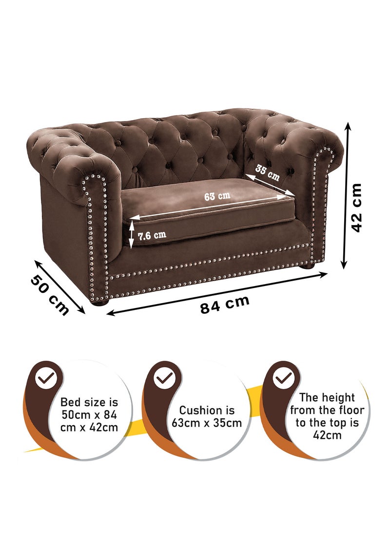 CHEWY BONE Dogs Bed and Furniture Luxury Dog Sofa Calming Foam & Fluffy Elevated dog bed chair with removable cushion for XS Dog bed & Puppies  - Image 2