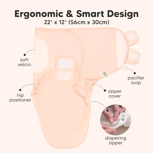 KeaBabies Baby Swaddle Sleep Sacks with Zipper - 3-Pack Swaddles for Newborns 0-3 Months, Infant, Baby Girls, Boys, Soft & Durable Newborn Sleep Sack,Easy Diaper Change Swaddling Blanket(Angelic) - Image 3