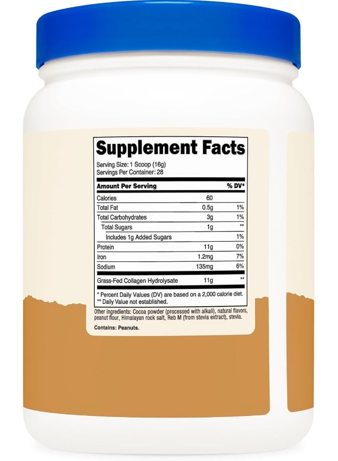 Nutricost مسحوق ببتيدات الكولاجين (بنكهة الشوكولاتة وزبدة الفول السوداني) 1 رطل - كولاجين هيدروكسي من حيوانات تتغذى على الأعشاب - Image 5