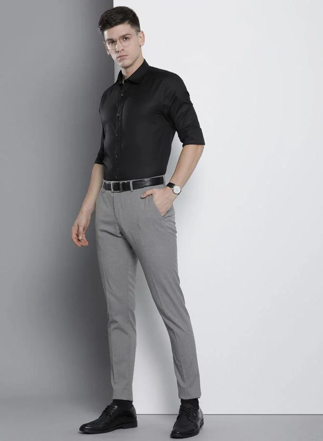 The Indian Garage Co Men Slim Fit Solid Full Sleeves Cutaway Collar Formal Shirt