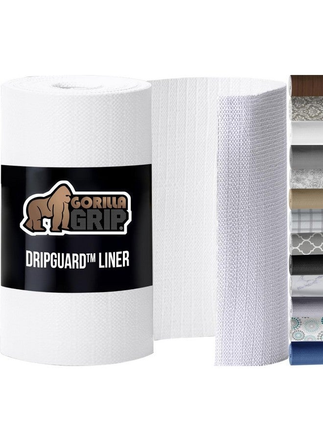 GORILLA GRIP DripGuard Drawer and Shelf Liner for Cabinet, Slip Resistant Non Adhesive Protection for Kitchen, BPA Free Smooth Surface Plastic Liners for Cabinets, Bathroom Drawers, 12x240 Inch, White - Image 1