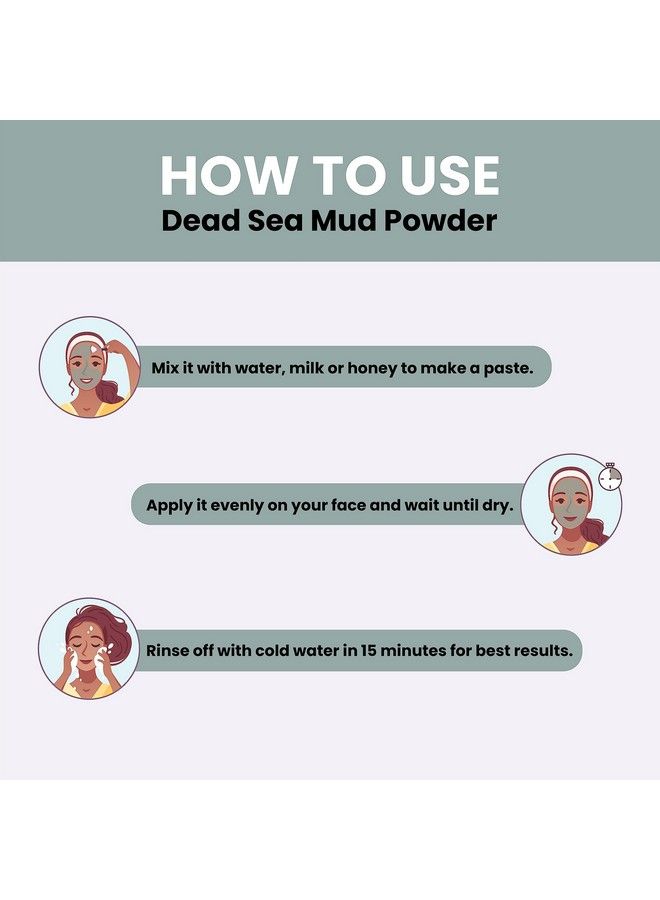 mi nature Dead Sea Mud Powder For Face Body & Hair ; Dead Sea Mud Revitalizing Exfoliating Powder ; All Natural ; Healthy Skin Care; 227G (0.5Lb)/8 Oz… - Image 3