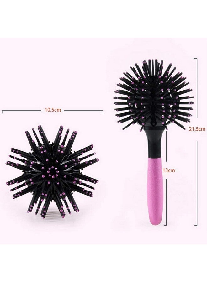 Aaiffey 3D Round Hair Brushes For Women Blow Drying Detangling Hairbrush 360 Degree Styling Hair Brush For Thick Curly Hair Circle Hair Comb For Wet And Dry Hair - Image 2